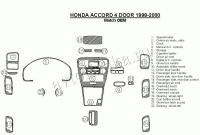 Декоративные накладки салона Honda Accord 1998-2000 4 двери, Соответствие OEM, 22 элементов.