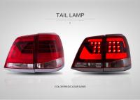 Toyota Land Cruiser 200 (07-/12-/15-) задние светодиодные фонари дизайн 2017, красно-прозрачные