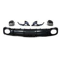 Черный диффузор RS6 с насадками для Audi A6 S-line