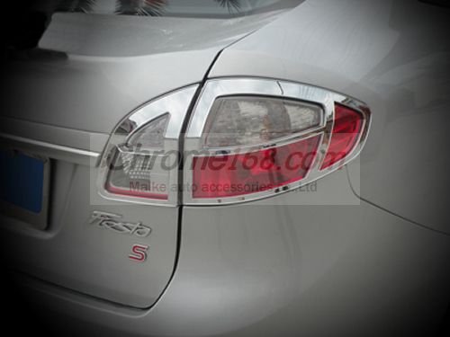 Ford Fiesta (08-) седан хромированные декоративные накладки на задние фонари, комплект 2 шт.