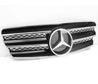 Mercedes E W211 (02-06) решетка радиатора черная, дизайн Big Star "Авангард" (Avangard), 3 ламели