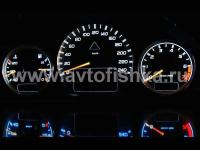 Mercedes W210 E class 1999-2003 светящиеся шкалы приборов - накладки на циферблаты панели приборов, дизайн № 1