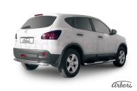 Защита заднего бампера Arbori d57+d57 двойная NISSAN QASHQAI +2 2011-