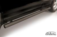 Защита штатных порогов Arbori d76 труба черная HYUNDAI SANTA-FE CLASSIC 2001-