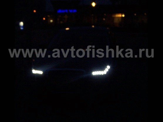 Audi A4 (01-04) фары передние линзовые черные, со светодиодной подсветкой, под электрокорректор, комплект 2 шт.