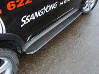 SsangYong Actyon (10–/14–) Пороги с площадкой 42,4 мм (нерж. лист)