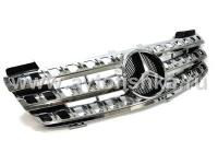 Mercedes ML W164 (05-08) решетка радиатора перфорированная полностью хромированная со звездой, дизайн SPORT