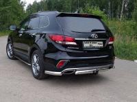 Hyundai Grand Santa Fe (13–) Защита задняя (уголки овальные) 75х42 мм