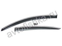 Volkswagen Passat B6 (2005-), B7 (2011-) дефлекторы окон тонированные с хромированным молдингом, седан