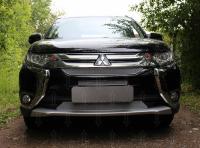 Mitsubishi Outlander (15–) Защита радиатора Optimal, хром, 3 части