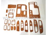 Toyota Land Cruiser 100 (2003-2007) накладки в салон под дерево, светлое, комплект 20 предметов.