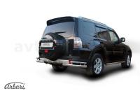Защита заднего бампера "уголки" Arbori d76+d42 двойные MITSUBISHI PAJERO IV 2006-