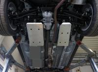 Mitsubishi Outlander (14–/15–) Защита бензобаков из 2-х частей, алюминий (V-2.0,2.4,3.0)