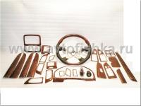 Toyota Land Cruiser Prado 120 (02-) руль, рукоятки рычагов переключения передач и накладки в салон под дерево, комплект 27 предметов