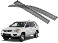 Kia Sportage (04–10) Дефлекторы боковых окон с хромированным молдингом, OEM стиль