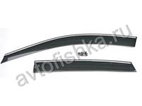 Honda CR-V (2006-) дефлекторы окон тонированные с хромированным молдингом