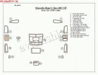 Mercedes Benz Viano и Vito (07-) декоративные накладки под дерево или карбон (отделка салона), базовый набор, 2DIN Audio , правый руль