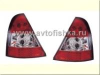 Renault Clio (98-01) 3, 5 дв. фонари задние светодиодные красно-хромированные, комплект 2 шт.