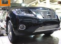 Nissan Pathfinder (14–) Решетка переднего бампера и радиатора d16 (2 части)
