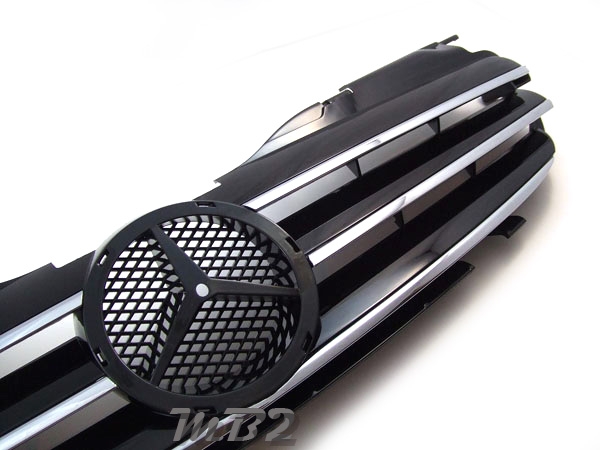 Mercedes SLK R170 (98-04) решетка радиатора 3 ламели, дизайн SL, черная