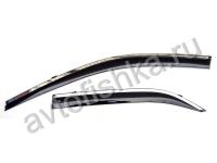 Toyota Camry V50 (2011-) дефлекторы окон с молдингом из нержавеющей стали, ветровики в стиле Оригинал, комплект 4 шт.