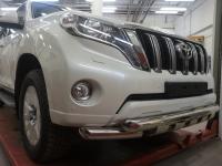 Toyota Land Cruiser Prado (13–) Защита переднего бампера двойная Shark d 76/76 мм, нерж.