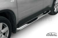 Защита штатных порогов Arbori d76 с проступями со скосами NISSAN X-TRAIL 2007-2010