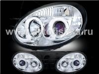 Dodge Neon (03-05) фары передние линзовые хромированные, со светящимися ободками и светодиодной подсветкой, комплект 2 шт.