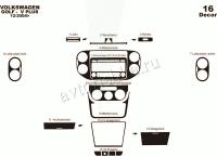 Volkswagen Golf Plus 2004-2009 декоративные накладки (отделка салона) под дерево, карбон, алюминий
