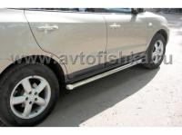 Hyundai Santa Fe 2 (06-09) пороги боковые, труба 76 мм