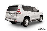 Защита заднего бампера "уголки" Arbori d76+d42 двойные черные TOYOTA LAND CRUISER PRADO J150 2014-