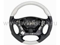 Mercedes C-class W203 руль, дизайн AMG, черная кожа - серебристый карбон