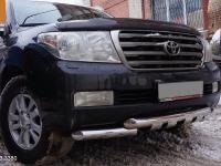 Toyota Land Cruiser (07–/12–) Защита переднего бампера двойная Shark d 76 мм, нерж.