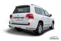 Защита заднего бампера "уголки" Arbori d76+d42 двойные TOYOTA LAND CRUISER 200 2012-2013
