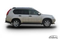 Защита штатных порогов Arbori d76 труба NISSAN X-TRAIL 2007-2010