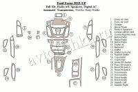 Декоративные накладки салона Ford Focus 2012-н.в. Полный набор, 6 колонок, климат-контроль, АКПП, Не подходит к радио SONY.