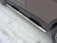 Hyundai Grand Santa Fe (13–) Пороги овальные с накладкой 120х60 мм