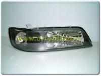 Nissan Maxima QX II, Cefiro A32 (95-00) фары передние черные прозрачные, объединенные с поворотником, комплект 2 шт.