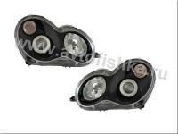 Mercedes C-class W203 (00-07) фары передние линзовые черные, дизайн AMG, комплект 2 шт.