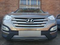 Hyundai Santa Fe (12–15) Защита радиатора, хром