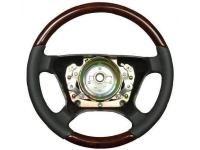 Mercedes W124, W126, W201, W140, W210 (96-99) руль кожаный классический, отделка - черная кожа с темным деревом орех