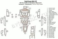 Декоративные накладки салона Ford Focus 2012-н.в. Полный набор, 4 колонки, кондиционер, АКПП, Не подходит к радио SONY.