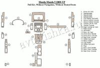 Декоративные накладки салона Mazda Mazda5 2008-н.в. полный набор, без навигации, без подогрев сидений