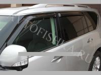 Дефлекторы боковых окон 4 части темные Nissan Patrol Y62 2010-