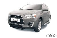 Защита переднего бампера Arbori d76 короткая черная MITSUBISHI ASX 2014-