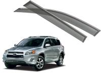 Toyota RAV4 (09–) Дефлекторы боковых окон с хромированным молдингом, OEM стиль (Длинная база)