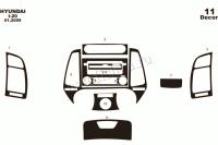 Hyundai i20 2008-2014 декоративные накладки (отделка салона) под дерево, карбон, алюминий