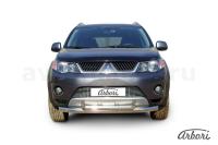 Защита переднего бампера Arbori d76+d57 двойная MITSUBISHI OUTLANDER XL 2006-2010