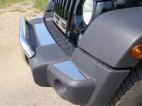 Jeep Wrangler (14–) Накладки на передний бампер (зеркальные), к-т 3 шт. (Wrangler 3D (3,6)_