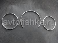 Mercedes W210 E class (95-02), W202 декоративные кольца шкал комбинации приборов, полированный алюминий.